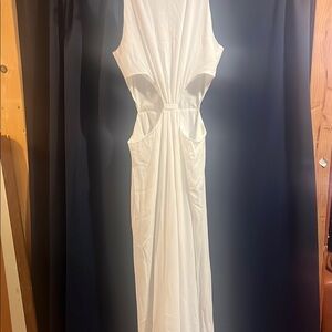 Silence + Noise White Halter Sheath Jumpsuit